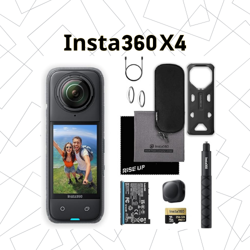 Insta360 X4 - كاميرا 360 درجة احترافية مع ملحقات كاملة